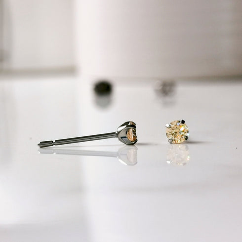 Peach Cubic Zirconia Titanium Earrings