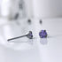 Purple Cubic Zirconia Titanium Earrings