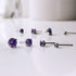 Purple Cubic Zirconia Titanium Earrings