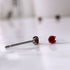 Red Cubic Zirconia Titanium Earrings