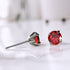 Red Cubic Zirconia Titanium Earrings