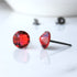 Scarlet Red Crystal Titanium Earrings, 6.5mm
