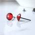 Scarlet Red Crystal Titanium Earrings, 6.5mm