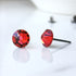 Scarlet Red Crystal Titanium Earrings, 6.5mm