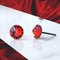 Scarlet Red Crystal Titanium Earrings, 6.5mm