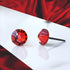 Scarlet Red Crystal Titanium Earrings, 6.5mm
