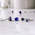Denim Blue Cubic Zirconia Titanium Earrings
