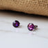 Amethyst Purple Crystal Titanium Earrings, 6.5mm