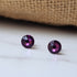 Amethyst Purple Crystal Titanium Earrings, 6.5mm