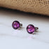 Amethyst Purple Crystal Titanium Earrings, 6.5mm