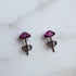 Amethyst Purple Crystal Titanium Earrings, 6.5mm
