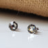 Black Diamond Crystal Titanium Earrings, 6.5mm