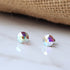 Rainbow AB Crystal Titanium Earrings, 6.5mm