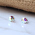 Rainbow AB Crystal Titanium Earrings, 6.5mm