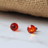 Fire Opal Orange Crystal Titanium Earrings, 6.5mm