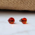 Fire Opal Orange Crystal Titanium Earrings, 6.5mm