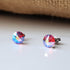 Rose Pink AB Crystal Titanium Earrings, 6.5mm