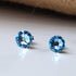 Aquamarine Blue Crystal Titanium Earrings, 6.5mm