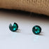 Emerald Green Crystal Titanium Earrings, 6.5mm