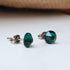 Emerald Green Crystal Titanium Earrings, 6.5mm