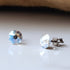 Clear Moonlight Crystal Titanium Earrings, 6.5mm