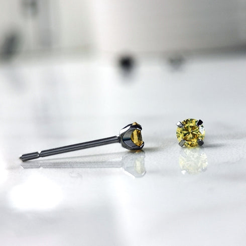 Yellow Cubic Zirconia Titanium Earrings