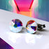 Rainbow AB Crystal Titanium Earrings, 6.5mm