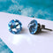 Aquamarine Blue Crystal Titanium Earrings, 6.5mm