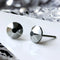 Chrome Crystal Titanium Earrings, 6.5mm