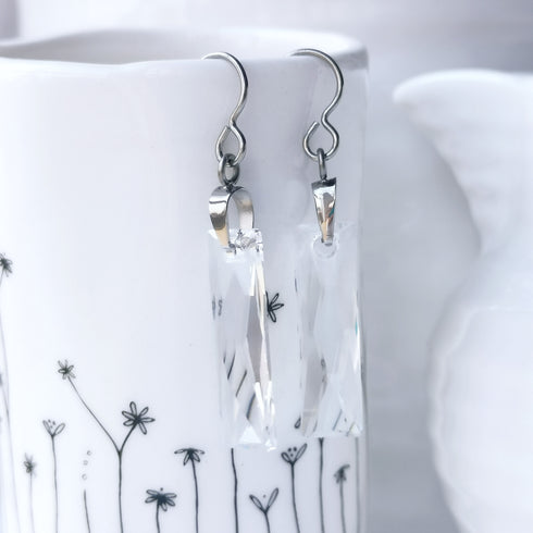 Clear Crystal Titanium Long Drops