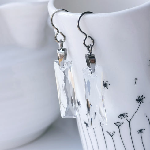 Clear Crystal Titanium Long Drops