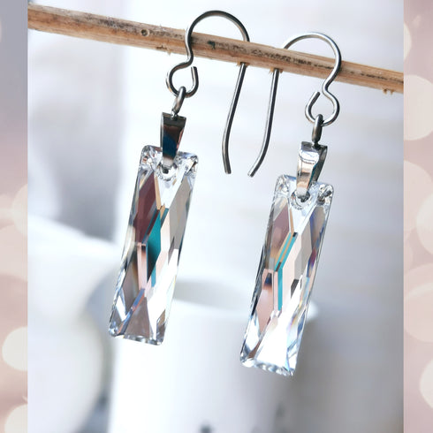 Silvery Crystal CAL Titanium Long Drops