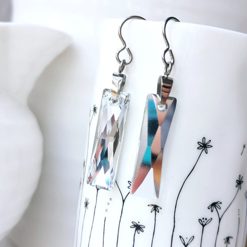 Silvery Crystal CAL Titanium Long Drops