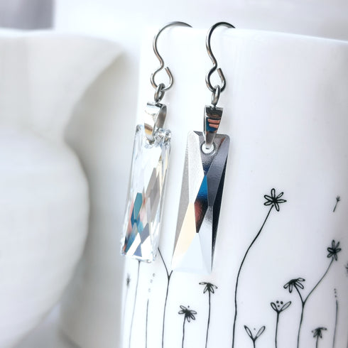 Silvery Crystal CAL Titanium Long Drops