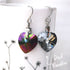 Dark Rainbow Crystal Titanium Drop Earrings