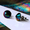 Dark Rainbow Crystal Titanium Earrings, 6.5mm