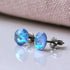 Ocean Blue Crystal Titanium Earrings, 6.5mm