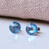 Ocean Blue Crystal Titanium Earrings, 6.5mm