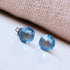 Ocean Blue Crystal Titanium Earrings, 6.5mm