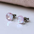 Lavender Pink Crystal Titanium Earrings, 6.5mm