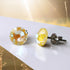Sunshine Yellow Crystal Titanium Earrings, 6.5mm