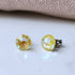 Sunshine Yellow Crystal Titanium Earrings, 6.5mm