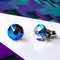 Tanzanite Blue Shimmer Crystal Titanium Earrings, 6.5mm
