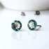 Green Erinite Crystal Titanium Earrings, 6.5mm