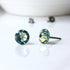 Green Erinite Crystal Titanium Earrings, 6.5mm