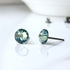 Green Erinite Crystal Titanium Earrings, 6.5mm