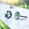 Green Erinite Crystal Titanium Earrings, 6.5mm