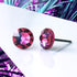 Fushia Crystal Titanium Earrings, 6.5mm