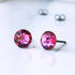 Fushia Crystal Titanium Earrings, 6.5mm