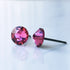 Fushia Crystal Titanium Earrings, 6.5mm
